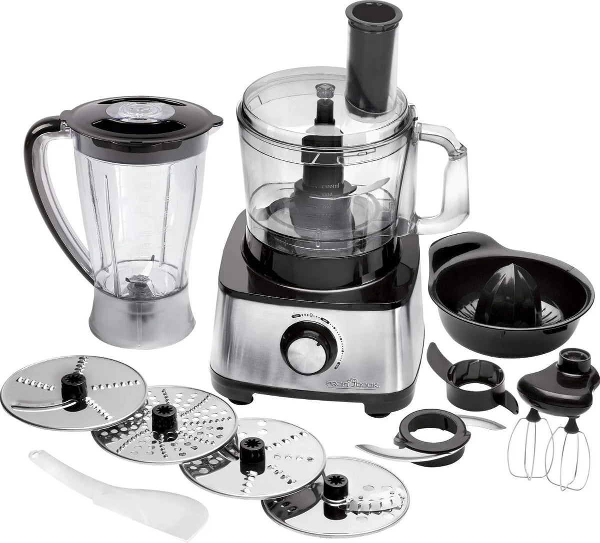 Profi Cook robot kuchenny, KM 1063, 1.2 l, 1200 W, stal nierdzewna, funkcja turbo i 11 akcesoria